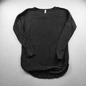 Lululemon Sincerely Yours Sweater‎ Black Cotton Oversized Pullover Size 8